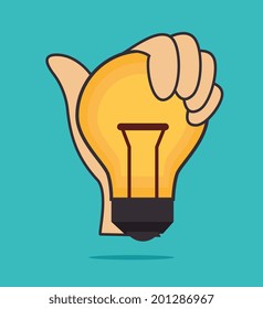 Bulb design over blue background, vector illustration