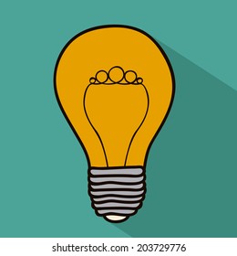 Bulb design over blue background, vector illustration