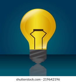 Bulb design over blue background, vector illustration