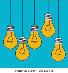 Bulb design over blue background, vector illustration.