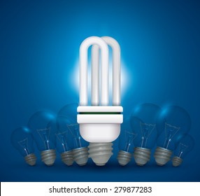 Bulb design over blue background, vector illustration.