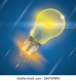 Bulb design over blue background, vector illustration.