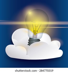 Bulb design over blue background, vector illustration.