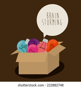 Bulb design over brown background, vector illustration