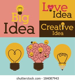 bulb design over colorful background, vector illustration