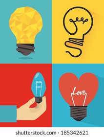 Bulb design over colorful background, vector illustration