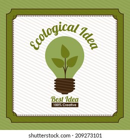 Bulb design over green background, vector illustration