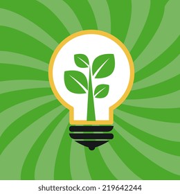 Bulb design over green background, vector illustration