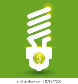 Bulb design over green background, vector illustration.
