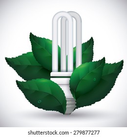 Bulb design over green background, vector illustration.