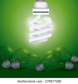 Bulb design over green background, vector illustration.