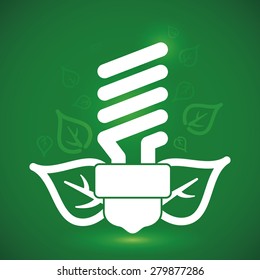 Bulb design over green background, vector illustration.