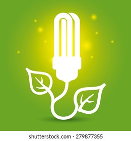 Bulb design over green background, vector illustration.