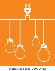 Bulb design over orange background, vector illustration