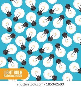 Bulb design over pattern background, vector illustration