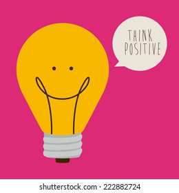 Bulb design over pink background, vector illustration