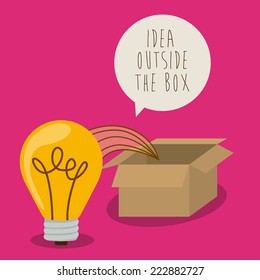Bulb design over pink background, vector illustration