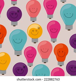 Bulb design over pink background, vector illustration