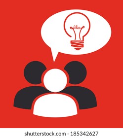 Bulb design over red background, vector illustration