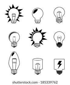Bulb design over white background, vector illustration