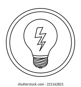 Bulb design over white background, vector, illustration