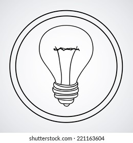 Bulb design over white background, vector, illustration