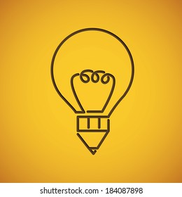 bulb design over yellow background, vector illustration