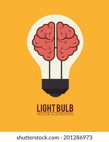 Bulb design over yellow background, vector illustration