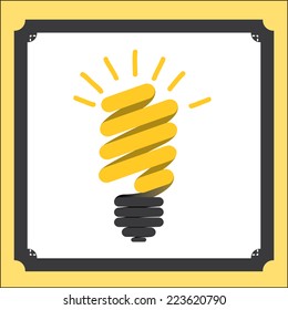 Bulb design over yellow background, vector illustration
