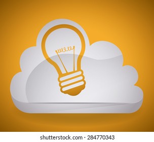 Bulb design over yellow background, vector illustration.