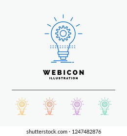 Bulb, develop, idea, innovation, light 5 Color Line Web Icon Template isolated on white. Vector illustration