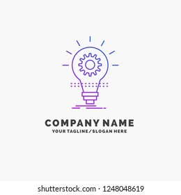 Bulb, develop, idea, innovation, light Purple Business Logo Template. Place for Tagline