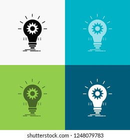 Bulb, develop, idea, innovation, light Icon Over Various Background. glyph style design, designed for web and app. Eps 10 vector illustration