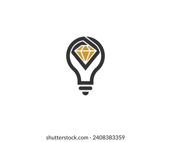 Bulb Diamond Light Logo Concept sign icon symbol Design Element. Marketing, Financial, Accounting, Consulting, Creative Logotype. Vector illustration logo template