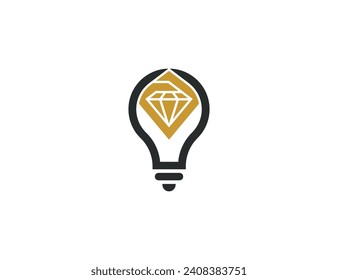 Icono de signo de signo de signo de signo de logotipo de luz de diamante en forma de bombilla Elemento de diseño. Marketing, Financial, Contabilidad, Consultoría, Logotipo Creativo. Plantilla de logotipo de ilustración de vector