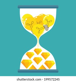 Bulb and Diamond sign in hourglass