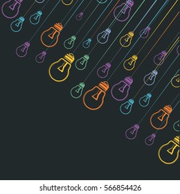 Bulb with different color, vector, l