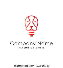 bulb dog logo template