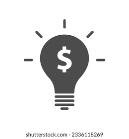 Bulb With Dollar glyph vector icon isolated. Bulb With Dollar stock vector icon for web, mobile app and ui design