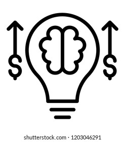 Bulb with dollar sign depicting financial creativity 