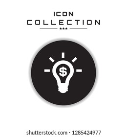 Bulb with dollar sign icon. 