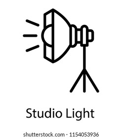 
A bulb with dome on a stand showcasing studio light 
