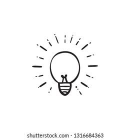 bulb. bulb doodle. bulb hand draw with white background