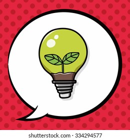 bulb doodle, speech bubble