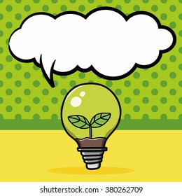 bulb doodle, speech bubble