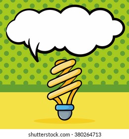 bulb doodle, speech bubble