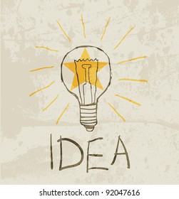 bulb drawing. idea concept