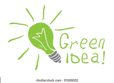 bulb drawing.Eco idea concept