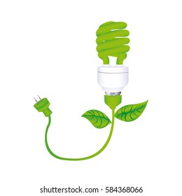 bulb eco cable icon image, vector illustration design