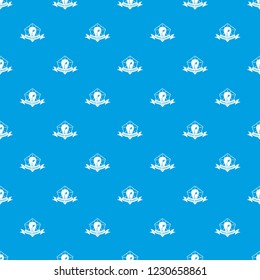 Bulb eco energy pattern vector seamless blue repeat for any use
